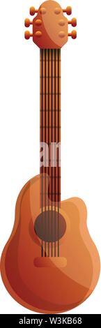 Brésil L'icône de la guitare acoustique. Caricature du Brésil l'icône vecteur guitare acoustique pour la conception web isolé sur fond blanc Illustration de Vecteur