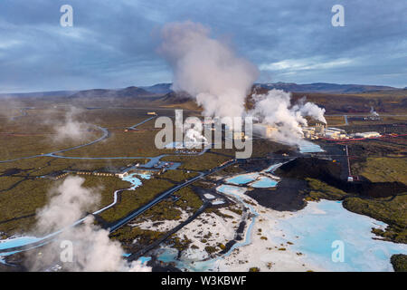 Svartsengi Power Plant, près de le lagon bleu, Islande Banque D'Images
