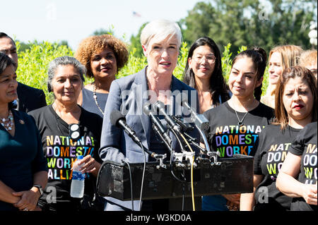 Washington, United States. 15 juillet, 2019. Cecile Richards en parlant de la Loi National de travailleurs de l'homme à le Capitole à Washington, DC. Credit : SOPA/Alamy Images Limited Live News Banque D'Images