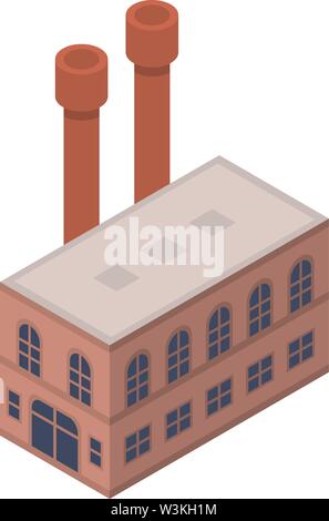 Icône de l'usine de chaussures, style isométrique Illustration de Vecteur
