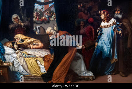 La Fausse mort de Juliette par Sir Frederic Leighton (Lord Leighton : 1830-1896), huile sur toile, 1856/8 Banque D'Images