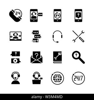 Centre d'appels et de soutien.icon set Vector illustration Illustration de Vecteur