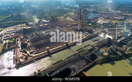 Photo aérienne de l'aciérie ThyssenKrupp et Schwelgern Schwelgern cokerie à Marxloh am Rhein à Duisburg dans la Ruhr dans la fédération Banque D'Images