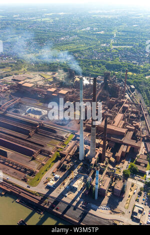 Photo aérienne de l'aciérie ThyssenKrupp et Schwelgern Schwelgern cokerie à Marxloh am Rhein à Duisburg dans la Ruhr dans la fédération Banque D'Images