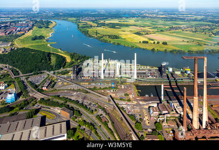 Photo aérienne de l'aciérie ThyssenKrupp et Schwelgern Schwelgern cokerie à Marxloh am Rhein à Duisburg dans la Ruhr dans la fédération Banque D'Images