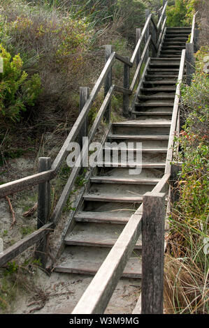 Vide d'extérieur en bois escalier / étapes à Perth, Australie Banque D'Images