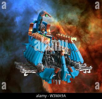 Warhammer 40 000 Arc Ghost navire transporteur modèle peint Banque D'Images