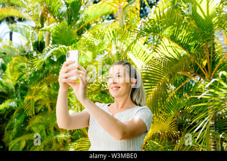 Portrait de palmiers selfies Banque D'Images