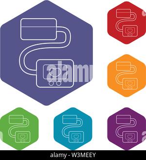 L'hexaèdre vecteur icônes Tonomètre Illustration de Vecteur