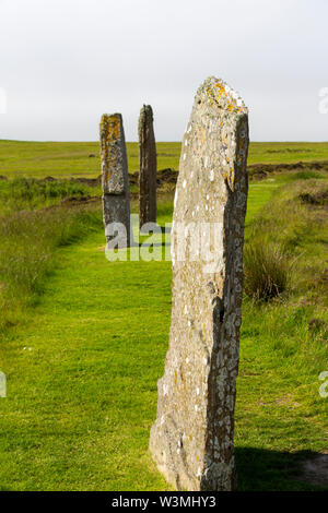 L'anneau de Shetlands, un ancien cercle de pierres néolithiques sur les Orcades, en Écosse, au Royaume-Uni. Banque D'Images
