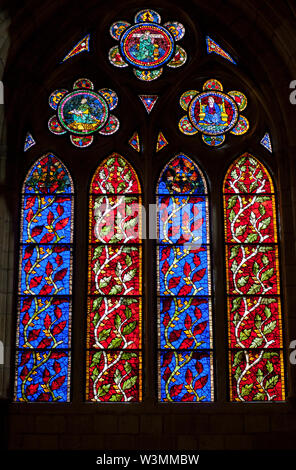 Leon, Espagne - Juin 25th, 2019 : vitraux de la cathédrale de León, également appelé la chambre de lumière. Au nord-ouest de l'Espagne Banque D'Images