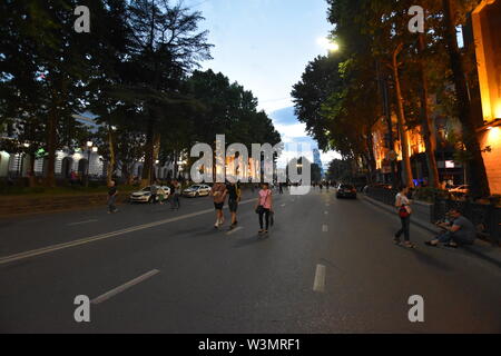 Anti-Russian manifestations à Tbilissi, Géorgie (pays) 23 juin 2019, l'Avenue Rustaveli Banque D'Images