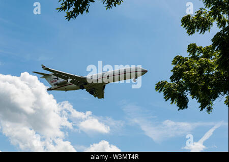 Boeing 727-200 Air équine de première classe, billet d'atterrissage à l'aéroport de Lexington de Lexington Kentucky Bluegrass Banque D'Images