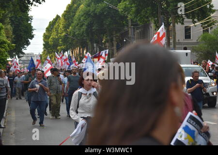 Anti-Russian manifestations à Tbilissi, Géorgie (pays) 29 juin 2019 Banque D'Images