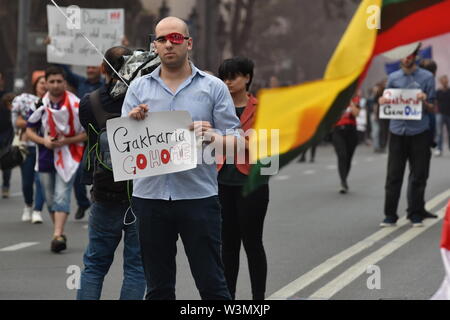 Anti-Russian manifestations à Tbilissi, Géorgie (pays) 29 juin 2019 Banque D'Images