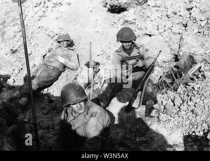 Falaises de la Pointe du Hoc 02. Banque D'Images