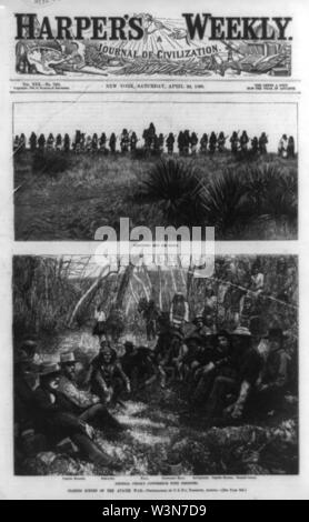 La fermeture des scènes de la guerre d'Apache - photographié par C.S. Fly, Tombstone, en Arizona. Banque D'Images