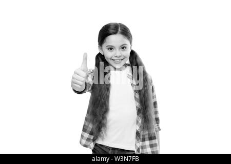 La vie de plus en plus de cheveux hack. Comment pousser les cheveux plus vite. Petit enfant fille vraiment les cheveux longs. Salon de coiffure. Maintenir une bonne hygiène et d'autogestion de la santé. L'unité de coupe en bout, à extrémités mortes peuvent aider à stimuler le rajeunissement. Banque D'Images