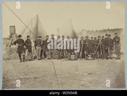 Co. - , 61e d'infanterie de New York, Falmouth, Va., Avril 1863 Banque D'Images