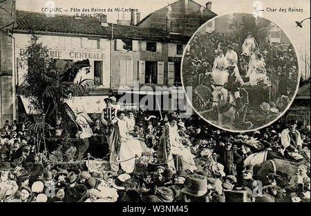 Cognac - Char des reines de la Mi-Carême 1910. Banque D'Images