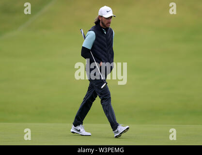 England's Tommy Fleetwood au cours de l'aperçu jour 4 de l'Open Championship 2019 au Club de golf Royal Portrush. Banque D'Images