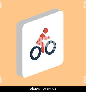 Randonnée à vélo, coureur vecteur simple icône. Modèle de conception de symbole d'illustration pour le web l'interface utilisateur mobile. Couleur parfaite pictogramme sur 3D isométrique whit Illustration de Vecteur