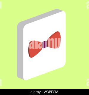 Icône vecteur Simple Noeud Papillon. Modèle de conception de symbole d'illustration pour le web l'interface utilisateur mobile. Couleur parfaite Pictogramme 3D isométrique sur carré blanc. T Bow Illustration de Vecteur