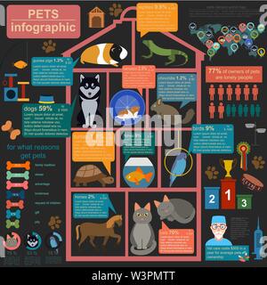 Animaux domestiques éléments infographique, helthcare, vétérinaire. Vector illustration Illustration de Vecteur