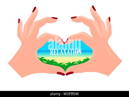 Mains en forme de cœur tous les rêves des gens. Don de l'aimant. Vector Illustration de Vecteur