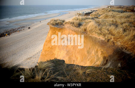 18 février 2019, le Schleswig-Holstein, Sylt : Le soleil d'hiver baigne le paysage sur Sylt, dans une chaude lumière. Sylt est la plus grande île du Nord en Allemagne. Photo : Britta Pedersen/dpa-Zentralbild/ZB Banque D'Images