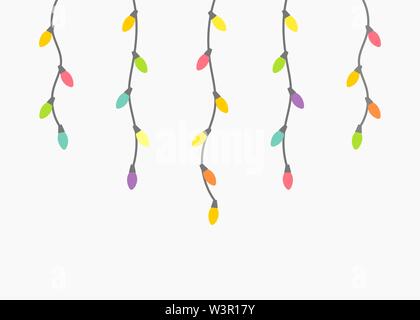 Les lumières de Noël de cordes suspendues backgroud. Vector illustration Illustration de Vecteur