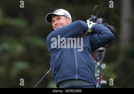 La République d'Irlande Padraig Harrington sur la 4e journée verte au cours de l'aperçu quatre de l'Open Championship 2019 au Club de golf Royal Portrush. Banque D'Images