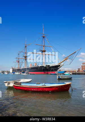 Le HMS Warrior à Portsmouth Historic Dockyard, Portsmouth, Hampshire, Royaume-Uni Banque D'Images