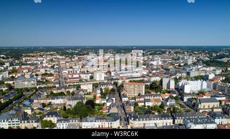 Vue aérienne de la ville de La Roche-sur-Yon en Vendée Banque D'Images