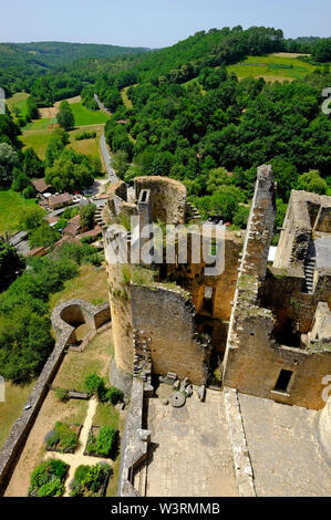 Château de Bonaguil, Fumel, vallée du Lot, France Banque D'Images