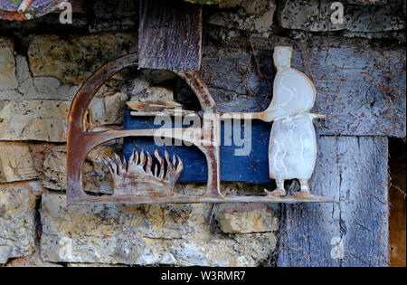 Ancienne boulangerie française signe, Lherm, vallée du Lot, France Banque D'Images