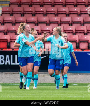 Glasgow, Ecosse, Royaume-Uni. 16 Juillet 2019 : la Norvège et les Pays-Bas jouent un UEFA Women's U19 match de championnat à Glasgow. Banque D'Images