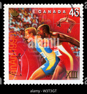 CANADA - VERS 1999 : timbres par le Canada, montre runner, vers 1999 Banque D'Images