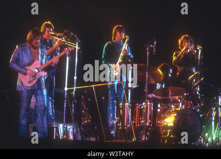 À propos de groupe rock américain de Chicago 1975. Photo : Jeffrey Mayer Banque D'Images