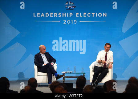 Candidat à la direction du parti conservateur Jeremy Hunt au cours d'une campagne électorale à la direction du parti conservateur à Londres. Banque D'Images