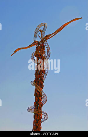 Un monument de la Serpent d'Airain sur le Mont Nébo en Jordanie Banque D'Images