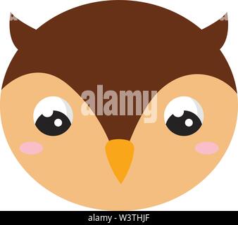Cute owl avec de grands yeux, illustration, vecteur sur fond blanc. Illustration de Vecteur