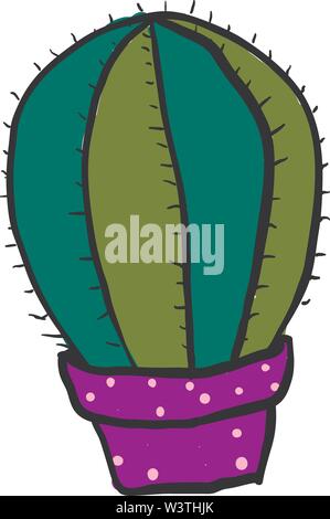 Cactus en pot, illustration, vecteur sur fond blanc. Illustration de Vecteur