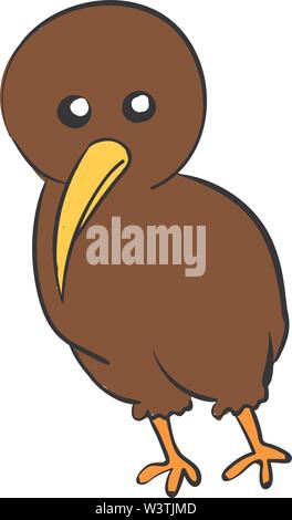 Kiwi brun mignon vecteur, illustration, sur fond blanc. Illustration de Vecteur