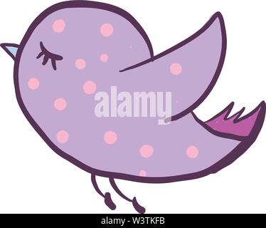 Cute purple bird flying, illustration, vecteur sur fond blanc. Illustration de Vecteur