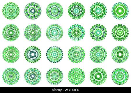 Pétale orné du logo géométrique mandala circulaire set - éléments graphiques vectoriels Illustration de Vecteur