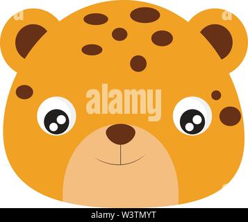 Mignon bébé leopard, illustration, vecteur sur fond blanc. Illustration de Vecteur