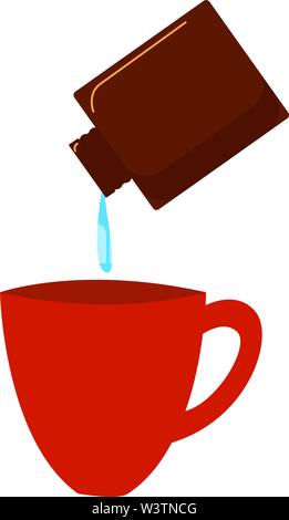 En sirotant de la médecine, de l'illustration vectorielle, sur fond blanc. Illustration de Vecteur