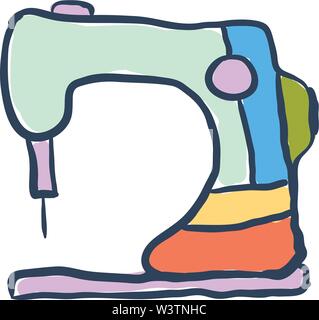 Machine à coudre colorés, illustration, vecteur sur fond blanc. Illustration de Vecteur