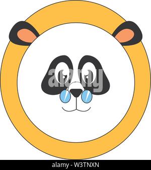 Panda portant des lunettes, illustration, vecteur sur fond blanc. Illustration de Vecteur